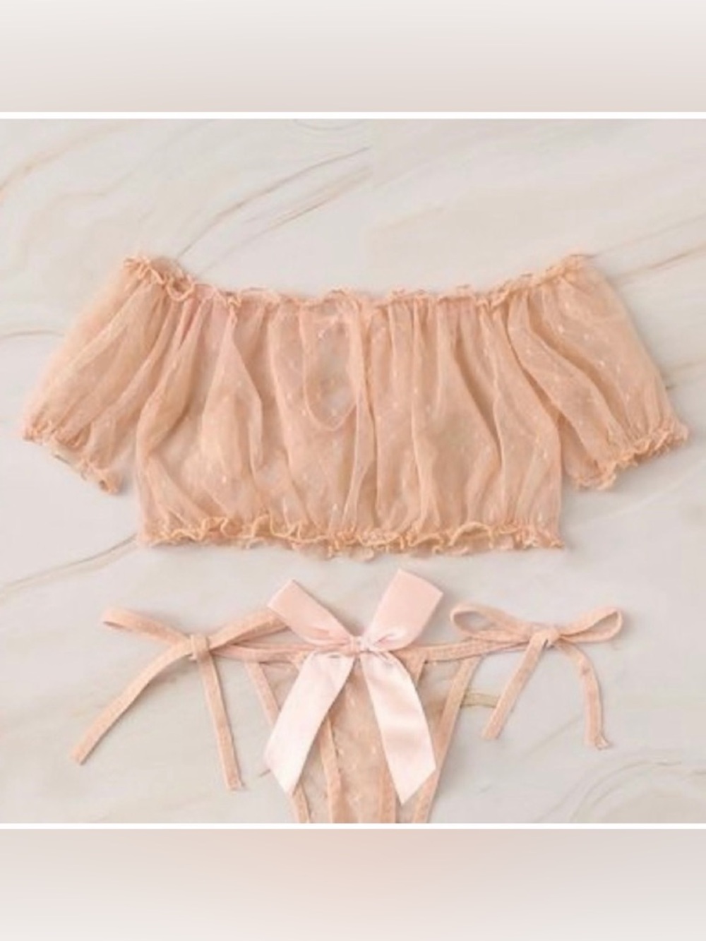 SHEIN peachy mesh top
